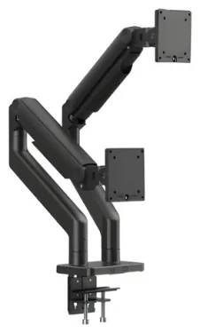 Digitus čierna / Držiak pre dva monitory / do 45" / VESA 75x75, 100x100 / nosnosť 2x 20 kg / pružinové rameno (DA-90474)
