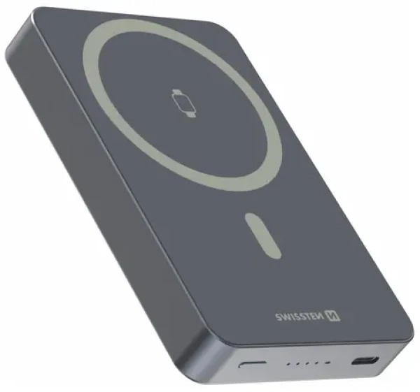 Swissten Fusion strieborná / Powerbanka / 10 000 mAh / MagSafe / nabíjanie Apple Watch (22013983)