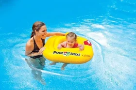 INTEX Nafukovací kruh Baby žltá / 79x79 cm / nosnosť 15 kg / 1-2 roky (IN56587EE)