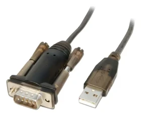 Lindy šedá / Prevodník USB - sériový Port / RS-232 / PL2303RA / 1,5 m (42855)