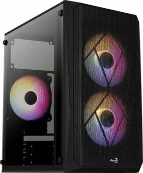 Aerocool CS-107-A-BK-V2 čierna / mATX / mITX / 3x 120mm FRGB / 1x USB3.0 + 1x USB 2.0 / bez zdroja / priehľadná bočnica (AEROPGSCS-107-A-V2)