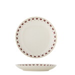 Bloomingville Keramický dezertný tanier Jolly Red Hearts 16 cm