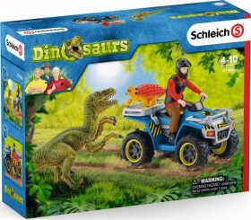 Schleich Dinosaurs 14333 Útek pred Velociraptorom na štvorkolke