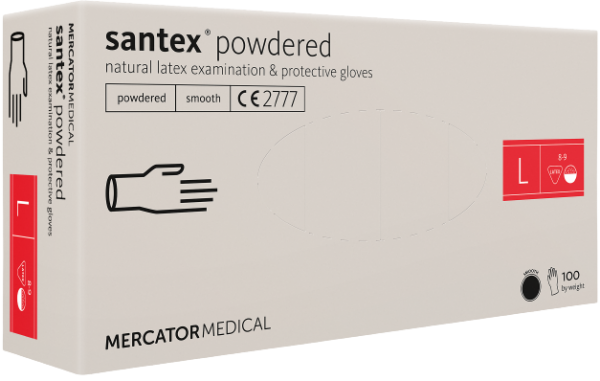SANTEX Powdered 100 ks Veľkosť rukavíc: L, 100 ks