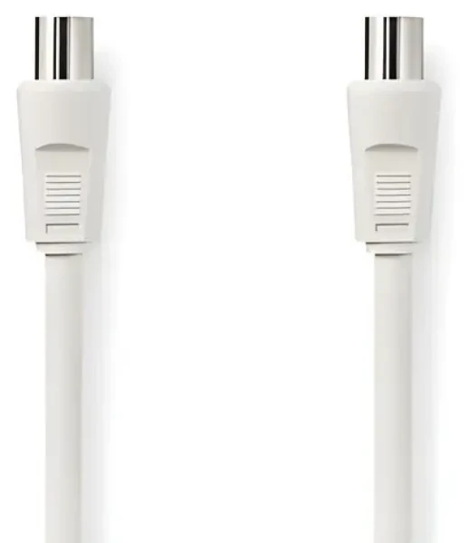 Nedis Koaxiálny kábel IEC-IEC biela / Koaxiálny kábel / 75 Ohm / Dvojité tienenie / 90 dB / 2 m / PVC (CSGB40000WT20)