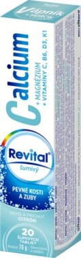 REVITAL Calcium + magnézium + vitamíny C, B6, D3, K1 20 šumivých tabliet
