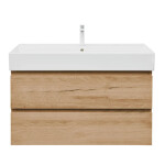 Kúpeľňová skrinka 2 zásuvková s umývadlom SAT B-Way 99x50x45 cm dub mat BWAY2100OAKU2BBI BWAY2100OAKU2BBI