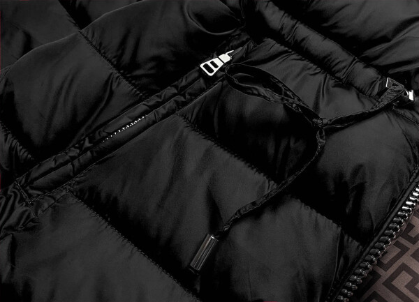 Čierno-hnedá obojstranná dámska zimná bunda (mhm-w556) odstíny hnědé XXL (44)