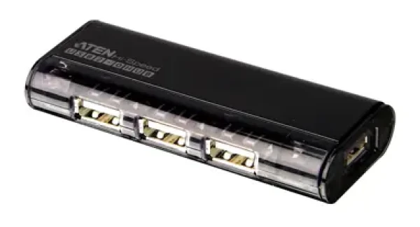ATEN USB 2.0 HUB / 4-portový bez napájania / magnetický / strieborný (UH-284)
