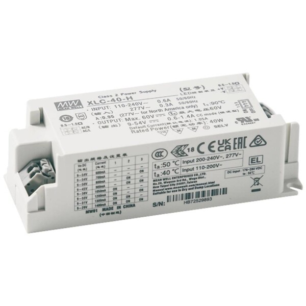 MEAN WELL XLC-40-H-DA2 LED driver 40.0 W 0.6 - 1.4 A 9 - 54 V; XLC-40-H-DA2