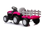 Mamido Mamido Detský elektrický traktor s vlečkou Farm 24V 2x45W EVA kolesá ružový