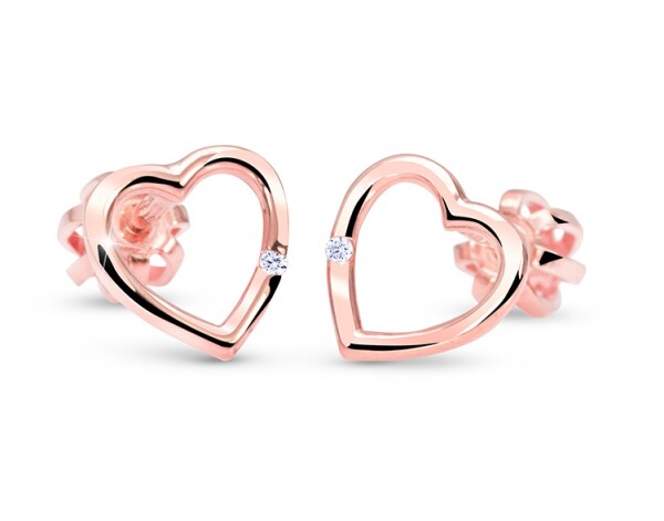 Cutie Jewellery Zlaté srdiečkové náušničky so zirkónom C2761-30-X-4 biela