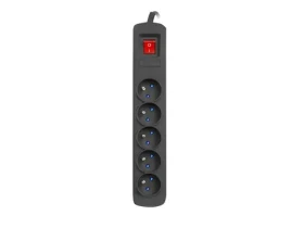 Armac R5 čierna / Prepäťová ochrana / 5 zásuviek / 3 m (R5/30/CZ)