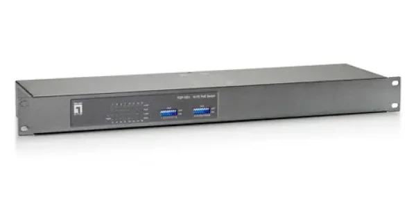LevelOne PoE+ switch 16x FE 19" / Switch / 16- Port / 16x PoE+ / 120 W / kovové prevedenie (FEP-1601W120)