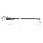 Turck PKG4M-2/TXL pripojovací kábel pre senzory - aktory, 6625553, piny: 4, 2 m, 1 ks; 6625553