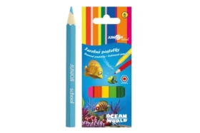 Pastelky Ocean WORLD drevo šesťhranné / 6 ks / od 3 rokov