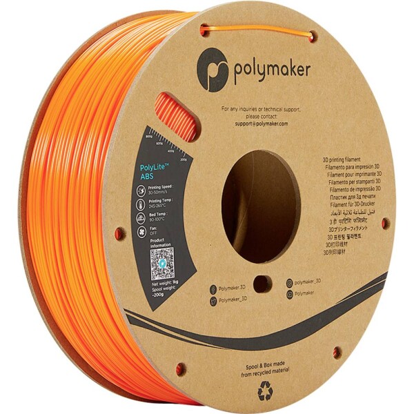 Polymaker PE01009 PolyLite vlákno pre 3D tlačiarne ABS plast Bez zápachu 1.75 mm 1000 g oranžová 1 ks; PE01009