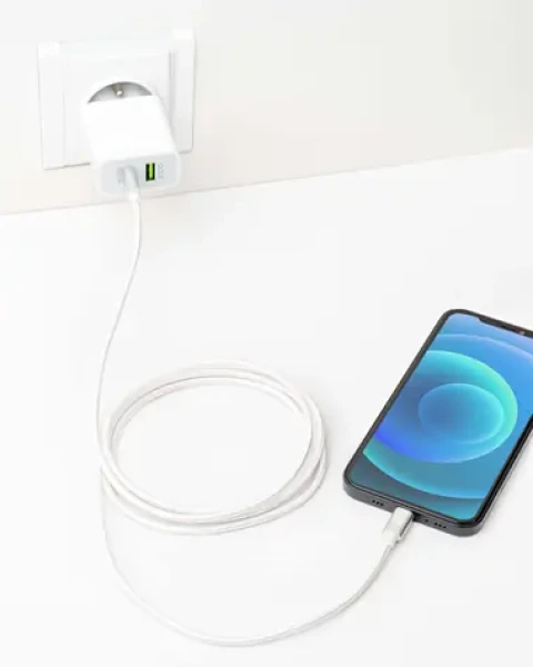ER POWER USB-C - USB-C 100W biela / Dátový kábel / 5A / 2 m (ERPWCC5AP200-WH)