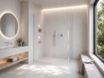 CERANO - Sprchová zástena Walk-in Crystal TL/P - 8 mm - bezvzperový systém - chróm, mliečne sklo - 110x110x200 CER-8050BD4718