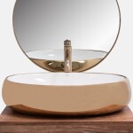 REA - Umývadlo na dosku Melania 40,5x60 Zlatobiela REA-U1050