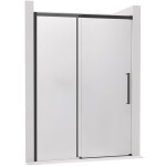 CERANO - Sprchové posuvné dvere Lantono - ľavá - 8 mm - Soft-Close - čierna matná, mliečne sklo - 110x195 CER-662611
