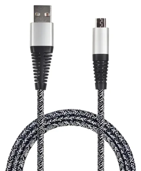2GO USB-A - Micro-USB 1 m strieborná / Dátový a nabíjací kábel / Nylon (795951)