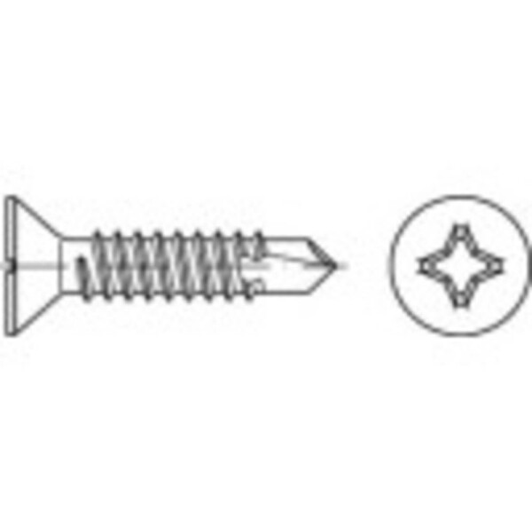 TOOLCRAFT 141498 závrtná skrutka 3.9 mm 38 mm krížová dražka Philips DIN 7504 ocel glavanizované zinkom 500 ks; 141498