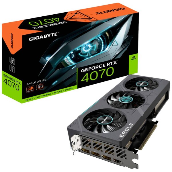 GIGABYTE GeForce RTX 4070 EAGLE OC 12G / 2505 MHz / 12GB GDDR6X / 192bit / 1x HDMI + 3x DP / 200W (8) (GV-N4070EAGLE OC-12GD)