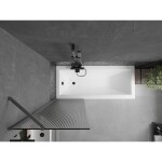 MEXEN/S - Next vaňová zástena FIX 60 x 150, prúžky, grafit metal 895-060-000-00-09-95