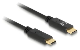 DeLock USB-C na USB-C čierna / Kábel / 15 cm / PD 5 A / E-Marker (85356)