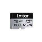 Lexar Professional Silver Plus MicroSDXC 512 GB Class 10 UHS-I/U3 A2 V30 (LMSSIPL512G-BNANG)