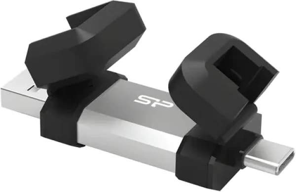 Silicon Power Mobile C51 128GB strieborná / Flash disk / USB-A / USB-C 3.2 (SP128GBUC3C51V1S)