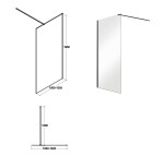 BESCO - Walk-in sprchovací kút AVEO BLACK - FARBA rámu - Čierna, Pevná stena - 50 cm, Rozmer A - 100 cm, Rozmer C - 195 cm, Výplň - Číre bezpečnostné sklo - 8 mm BCAVEO100BL+BCAVEO50BL
