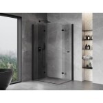 MEXEN/S - Mist-F Duo sprchovací kút skladacie dvere ľavá 115 x 75, transparent, čierna 8A6-115L-075P-70-00