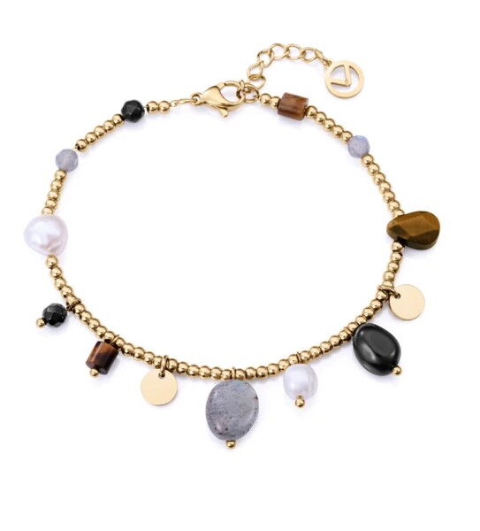 Viceroy Pozlátený korálkový náramok s príveskami Chic 14200P01012