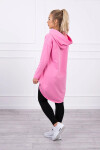 Dámska predĺžená mikina s kapucňou 9116 Pink - K-Fashion UNI růžová