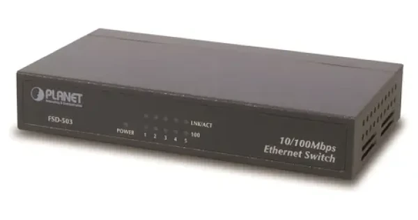 Planet FSD-503 / Switch / 5x 10/100 Mbps / kov / fanless (FSD-503)