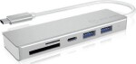 IcyBox IB-HUB1413-CR USB Hub strieborná / 2x USB 3.0 / 1x USB-C / čítačka kariet microSD / dopredaj (IB-HUB1413-CR)