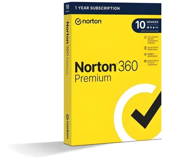 Norton 360 Premium / Antivírusový softvér / 10 zariadení / 75 GB úložiska / 1 rok / CZ (21416695)