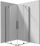 DEANTE - Sprchovací kút Prizma titánová, štvorcová, 90x90 cm KPNDP09P09
