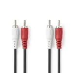 Nedis Stereo Audio kábel 2x RCA (M) - 2x RCA (M) 1.00 m čierna (CAGL24200BK10)