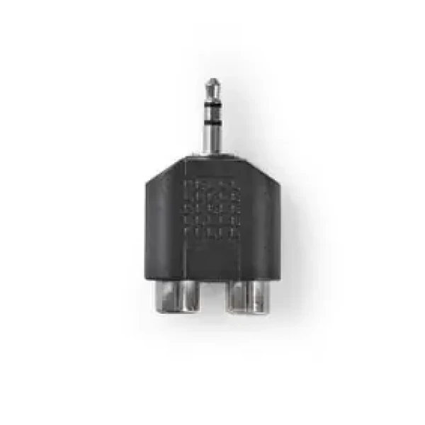 Nedis Stereo audio adaptér jack 3.5 mm (M) - 2x RCA (F) čierna / poniklované (CAGB22940BK)