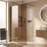 CERANO - Sprchová zástena Walk-in Onyx Cube Ľ/P - 8 mm - hranatá vzpera - čierna matná, bronzové sklo - 90x200 CER-686545
