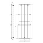 SAPHO - COLONNA vykurovacie teleso 602x1800, metalická strieborná IR146