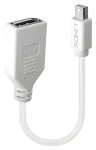 Lindy biela / Adaptér / Mini DisplayPort (M) - DisplayPort (F) / 0,15 m (41021)