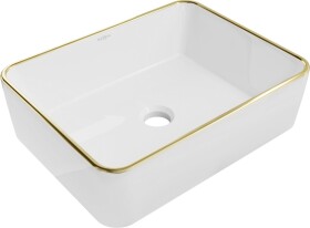 MEXEN - Catia umývadlo na dosku 48 x 37, biela/zlatá linka 21314805