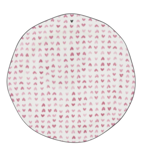 Bastion Collections Keramický tanier Rose Hearts All Over Ø 23 cm