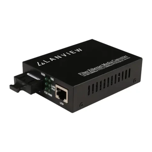 Lanview Mediakonvertor SC/RJ45 / Mediakonvertor / 10/100/1000 Mbit/s / Multi-mode/Single-mode / dosah 20 km (LVN-MED-SC-1000BASE-X)