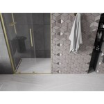 MEXEN/S - Velar L posuvné sprchové dvere 90, transparent, zlatá kartáčovaná 871-090-003-01-55