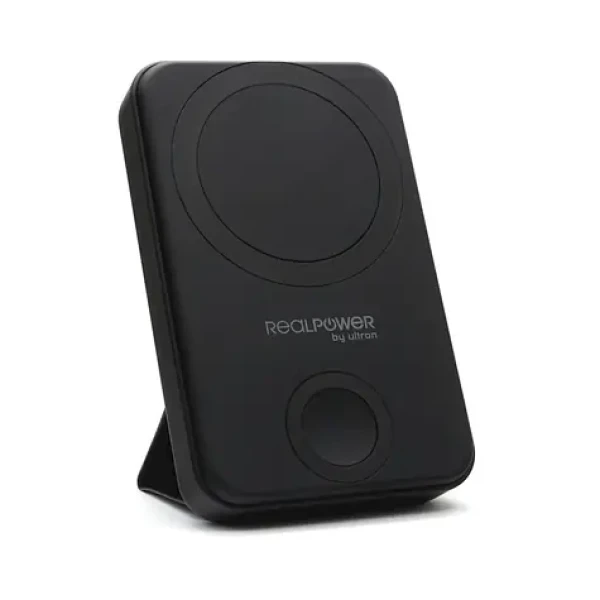 RealPower PB-10000 Mag+Watch čierna / Powerbanka 10 000 mAh / MagSafe bezdrôtové nabíjanie / USB-C PD 20W (444408)